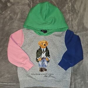 Polo Ralph Lauren Kids Multicolor Hoodie with Bear Graphic